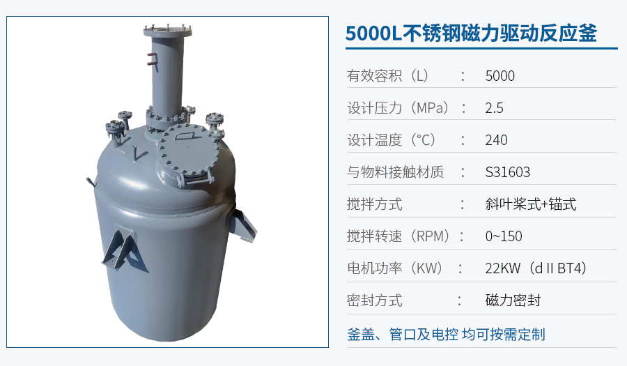 上海5000L生產(chǎn)型反應(yīng)釜