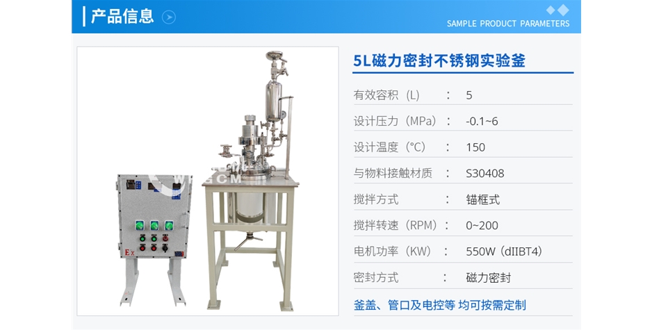 上海5L磁力密封不銹鋼實(shí)驗(yàn)釜